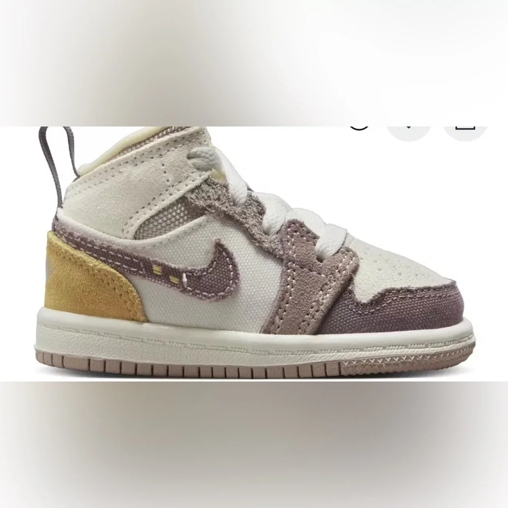 Air Jordan RETRO 1 MID SE CRAFT 'TAUPE HAZE' (GS) Toddler Size 6 - Picture 1 of 7